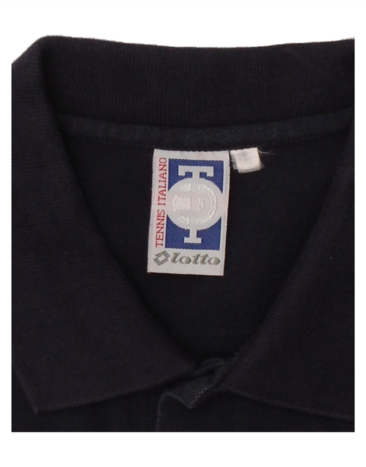 LOTTO Mens Short Sleeve Shirt Medium Navy Blue Cotton Vintage Lotto and Second-Hand Lotto from Messina Hembry 