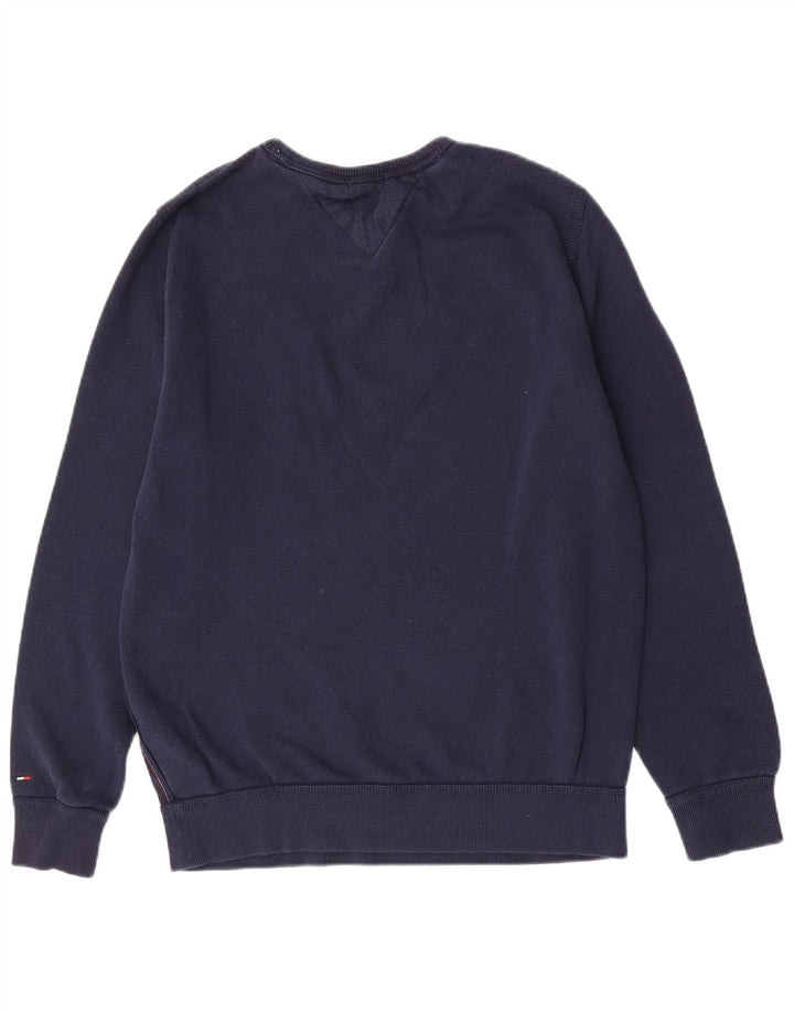 Hanorac grafic pentru bărbați Tommy Hilfiger Pulover mediu din bumbac bleumarin