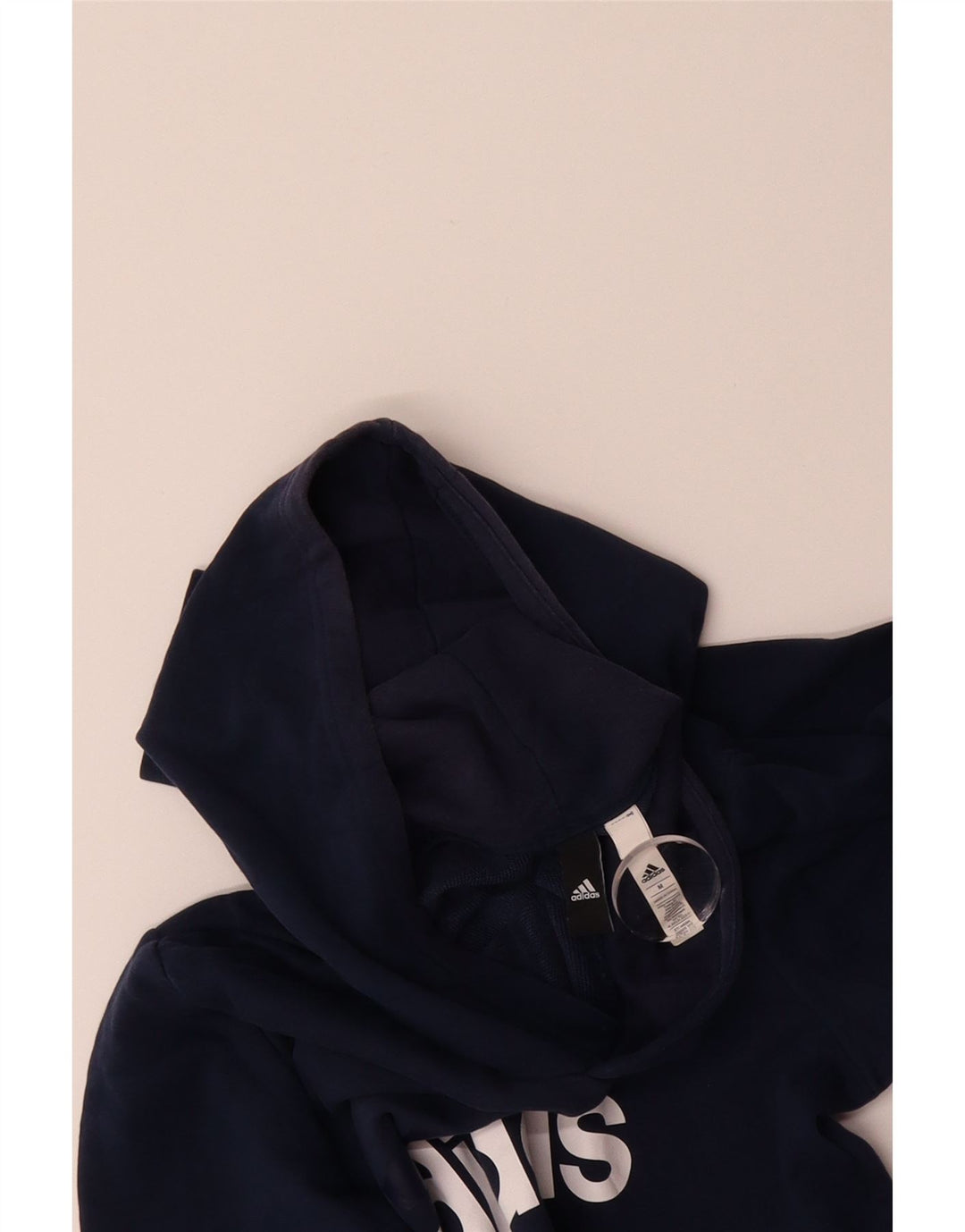 ADIDAS Mens Graphic Hoodie Jumper Medium Navy Blue Vintage Adidas and Second-Hand Adidas from Messina Hembry 