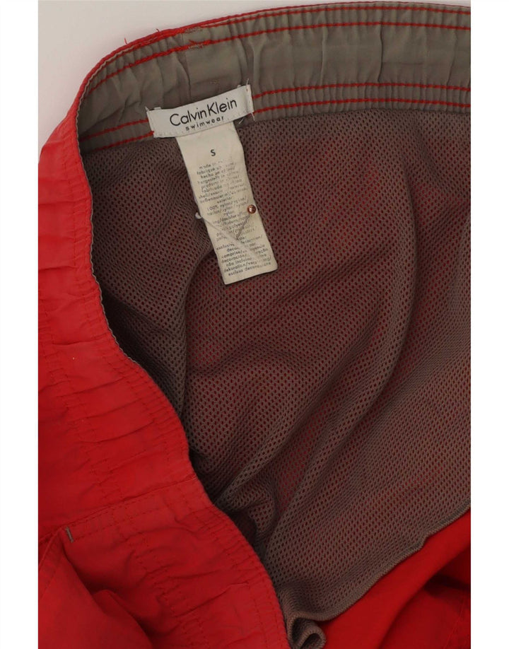 Pantaloni scurți de înot Calvin Klein pentru bărbați, poliester roșu mic