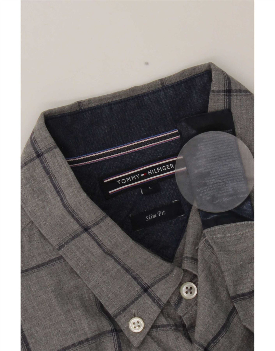 Cămașă pentru bărbați Tommy Hilfiger Slim Fit, mare, gri din bumbac