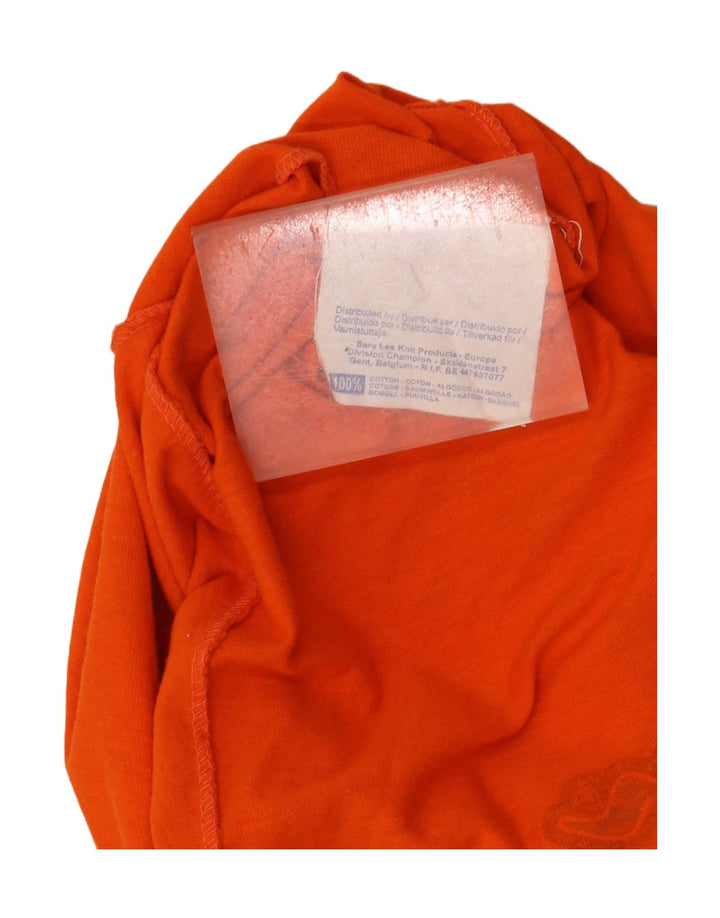 Tricou grafic pentru bărbați Champion Top mediu portocaliu din bumbac color bloc