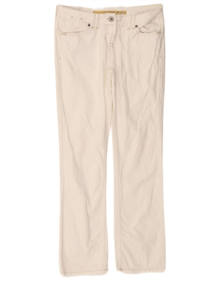 FAT FACE Blugi drepti pentru femei cu talie joasă UK 12 Medium L32 L31 Alb