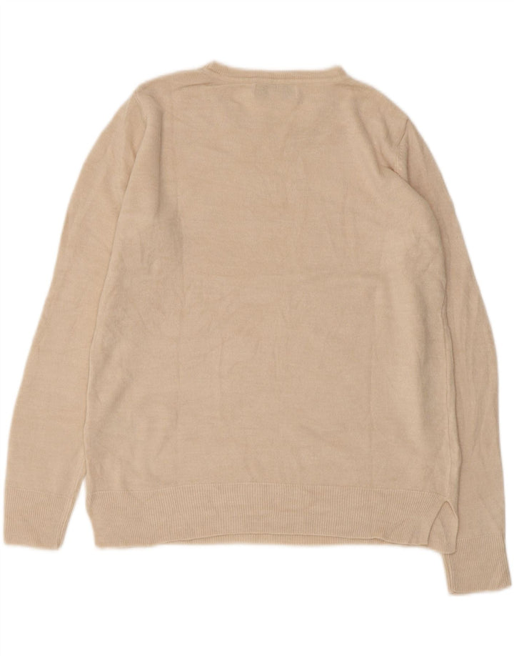 MARKS & SPENCER Womens Crew Neck Jumper Sweater UK 10 Small Beige