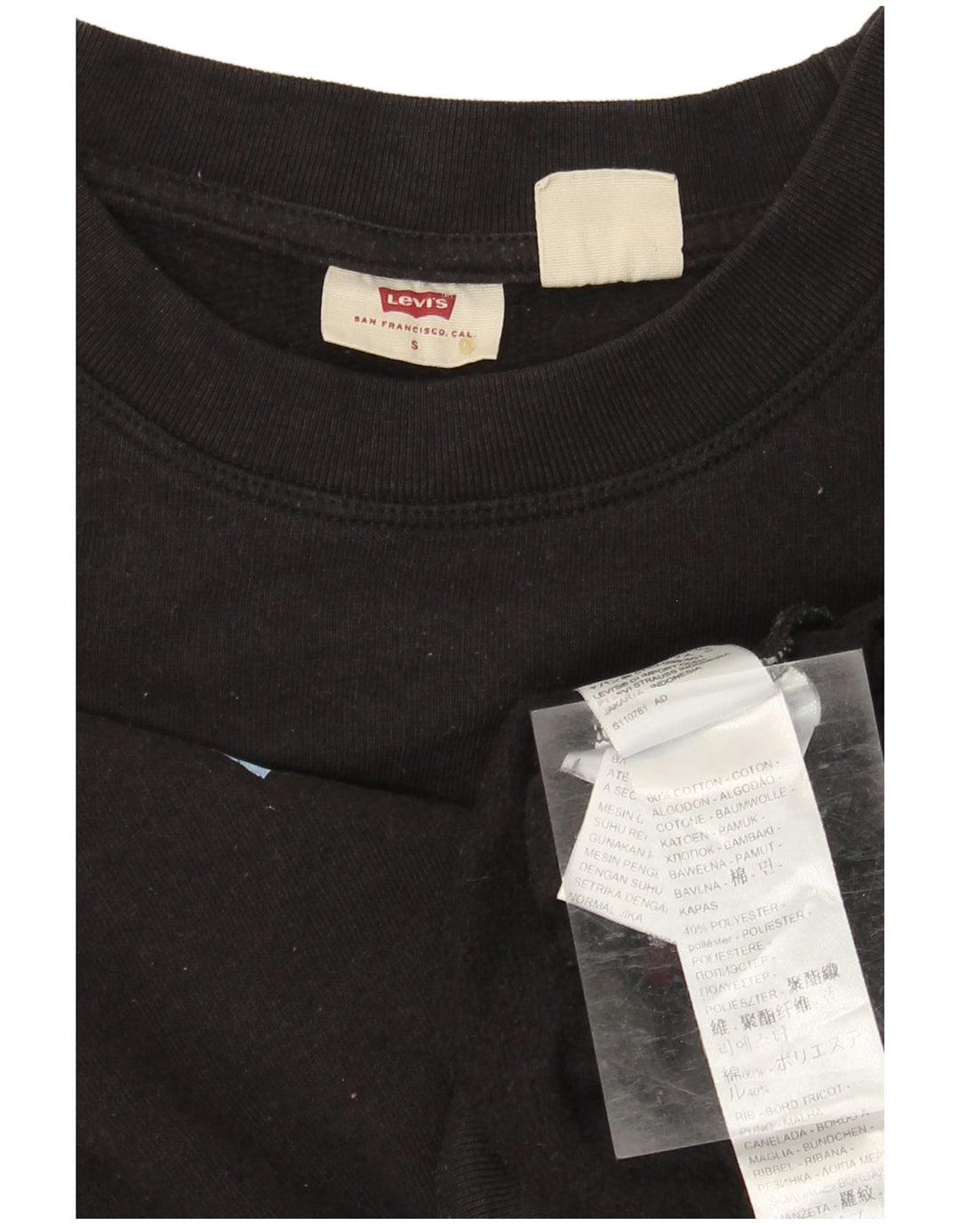 Pulover cu grafic supradimensionat pentru femei LEVI'S UK 10 Bumbac negru mic