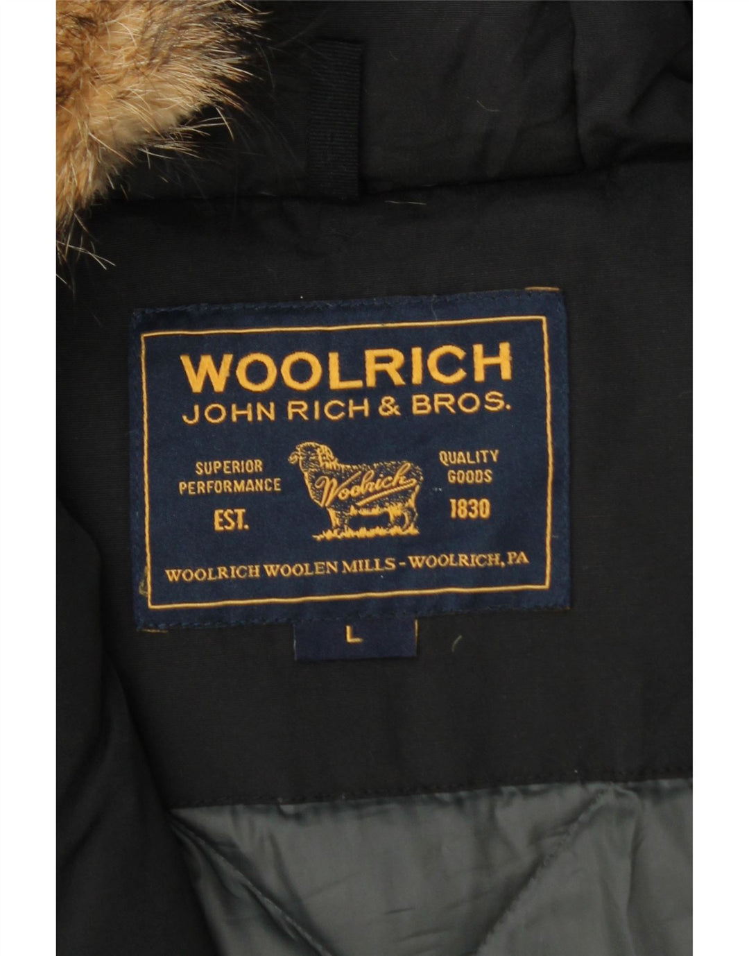 Jachetă căptușită cu glugă Woolrich pentru femei UK 40 Large Black