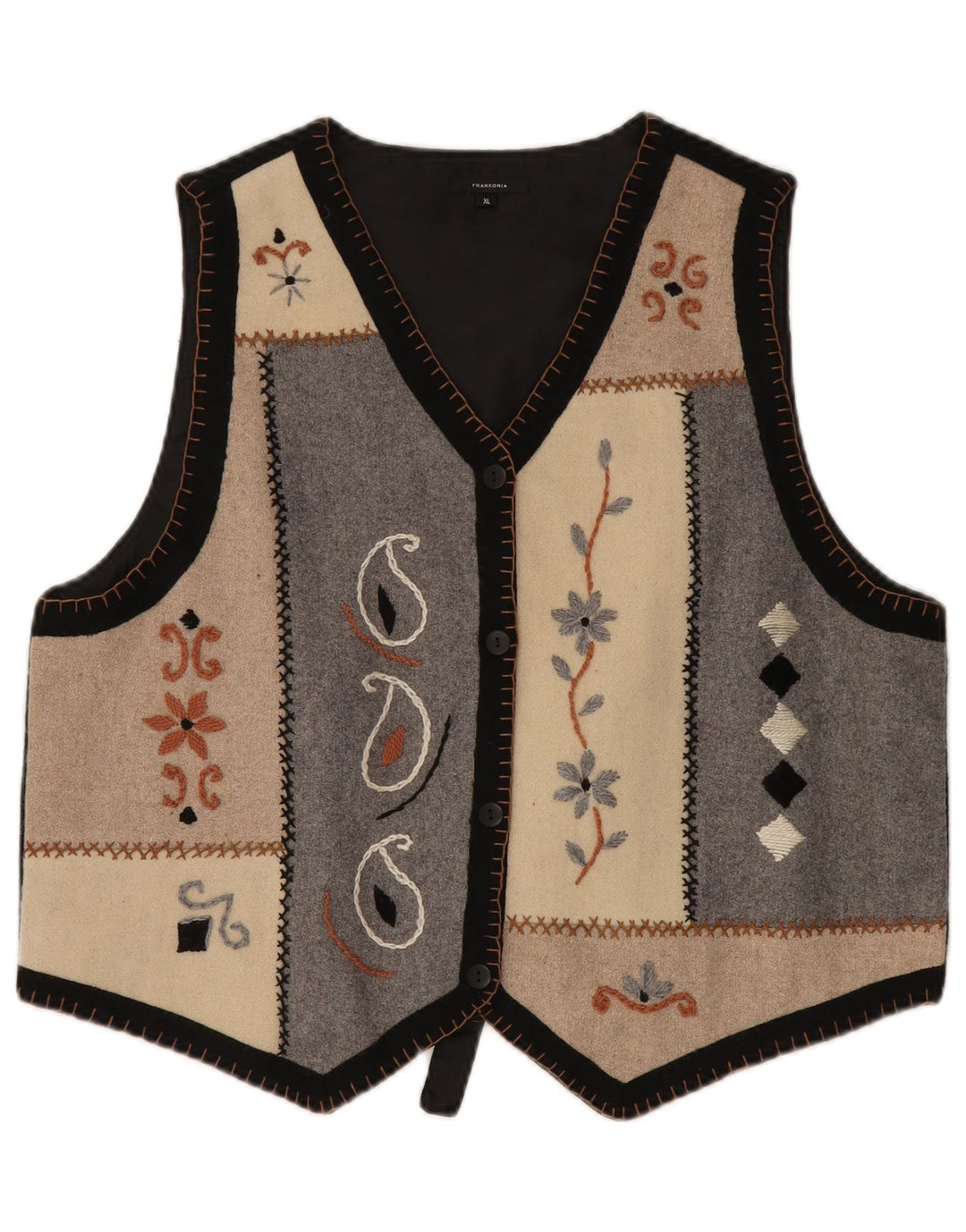 Vestă pentru femei VINTAGE UK 18 XL Lână color bloc gri