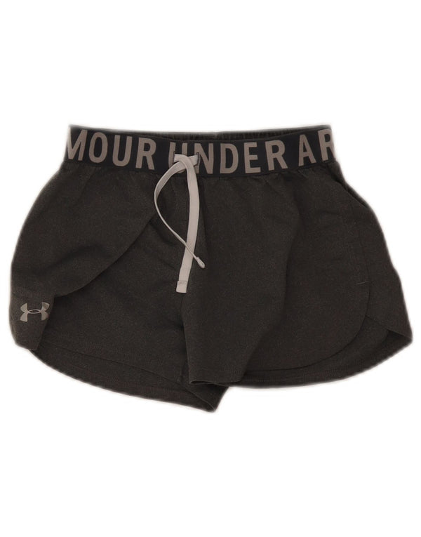 Pantaloni scurți sport Under Armour pentru fete Heat Gear Graphic 9-10 ani, gri mediu
