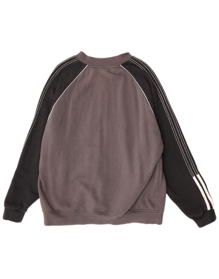 Jachetă de trening pentru bărbați Adidas, mare, gri din bumbac color bloc