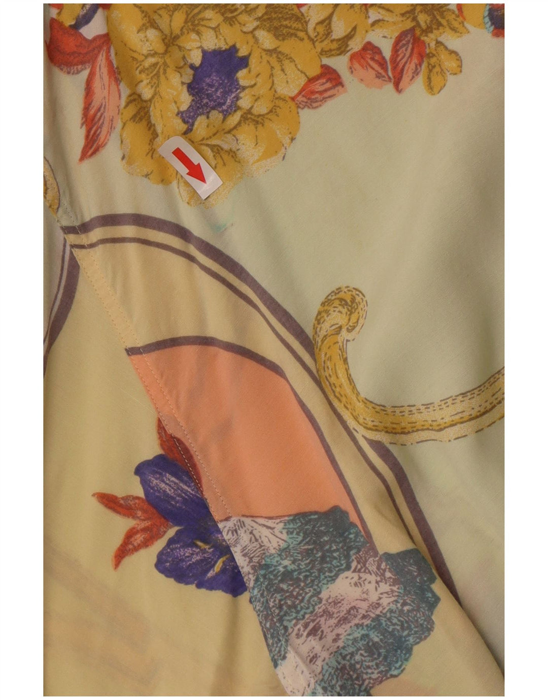Cămașă vintage pentru bărbați cu mânecă scurtă, galben mediu, floral