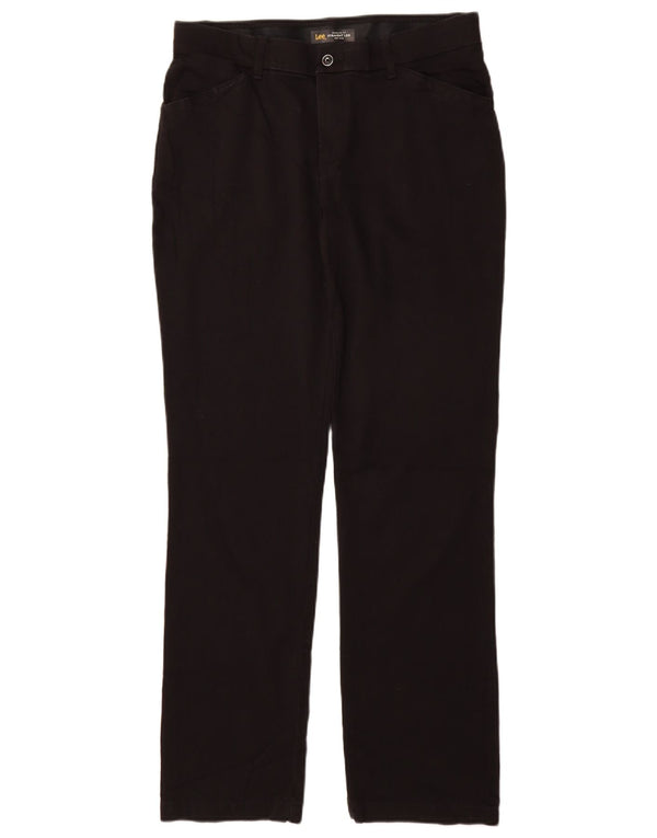 LEE Womens Regular Fit Straight Casual Trousers US 10 Large W33 L32 Black