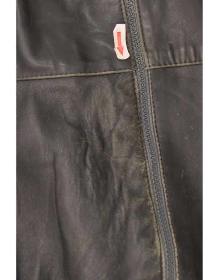 Jachetă de piele vintage pentru bărbați UK 40 mare gri