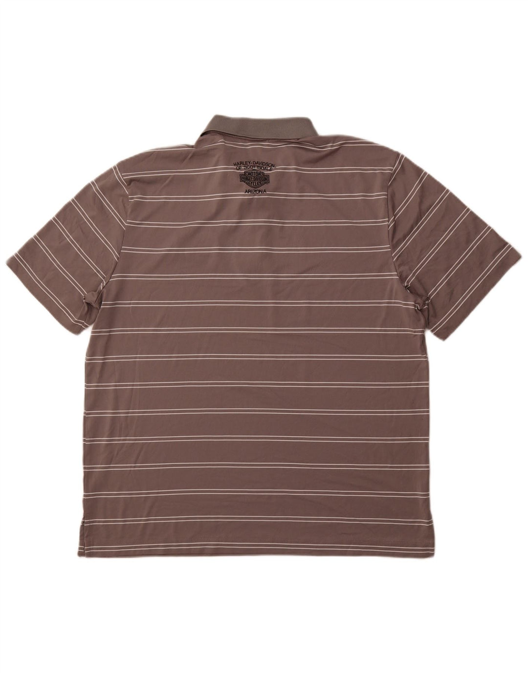 Cămașă polo HARLEY DAVIDSON pentru bărbați XL poliester cu dungi gri