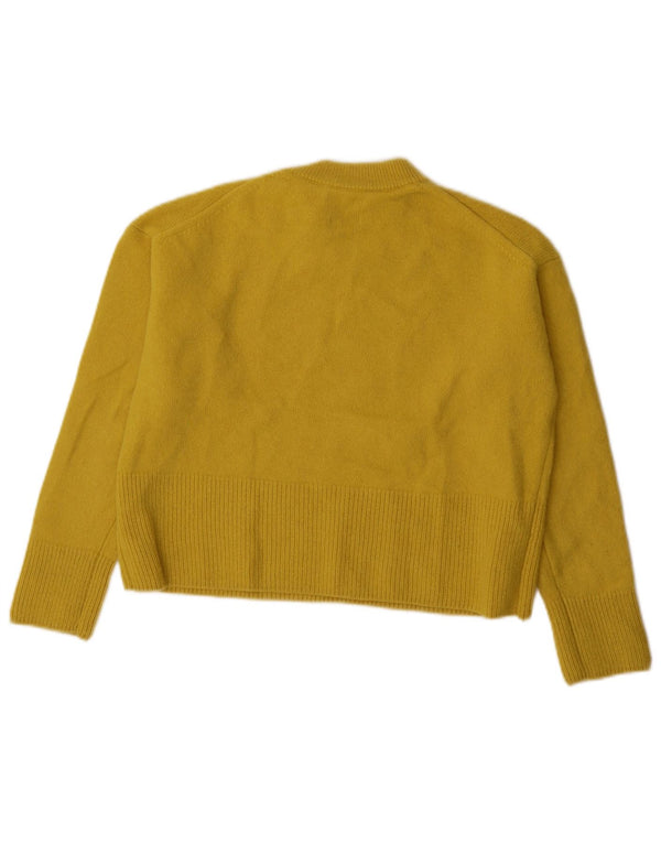Massimo Dutti Pulover supradimensionat pentru femei cu gâtul turnat UK 6 XS Lână galbenă