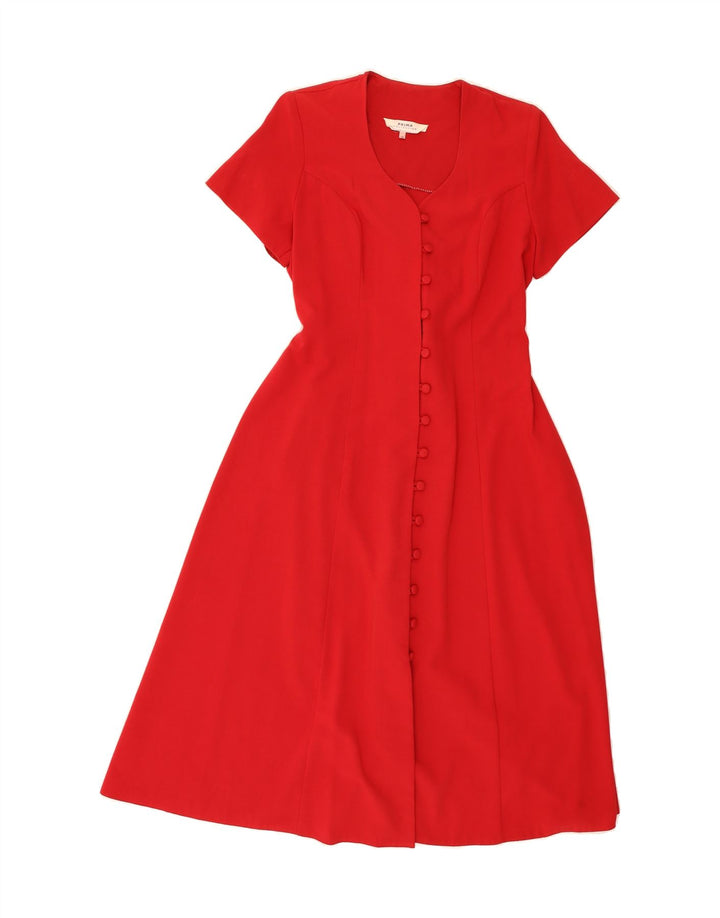 VINTAGE Womens Maxi Dress UK 14 Large Red Polyester Vintage Vintage and Second-Hand Vintage from Messina Hembry 