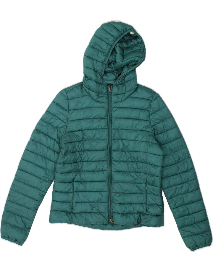 MARELLA Womens EMME Hooded Padded Jacket UK 14 Medium   Green Polyester Vintage Marella and Second-Hand Marella from Messina Hembry 