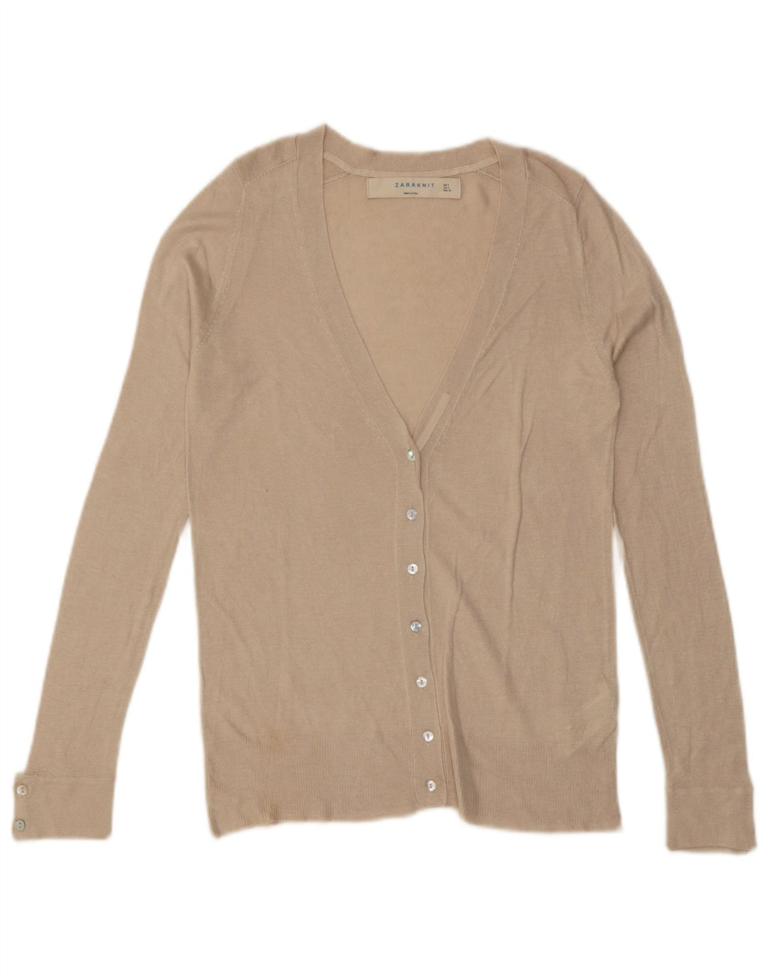 Pulover cardigan pentru femei ZARA UK 10 mic din viscoză albă