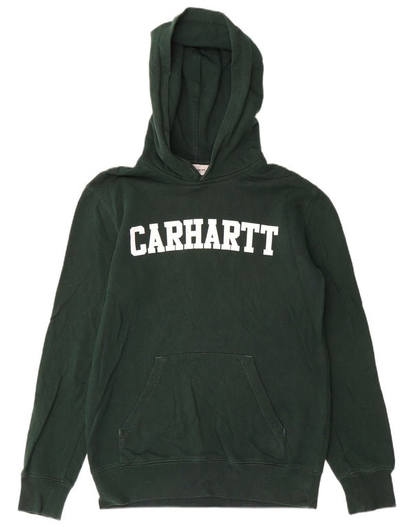 Pulover Carhartt pentru bărbați cu capota, bumbac verde mic