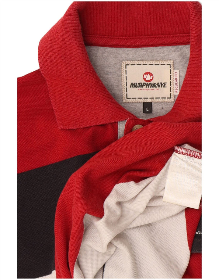 Cămașă polo Murphy & Nye pentru bărbați, cu formă normală, din bumbac cu dungi multicolore