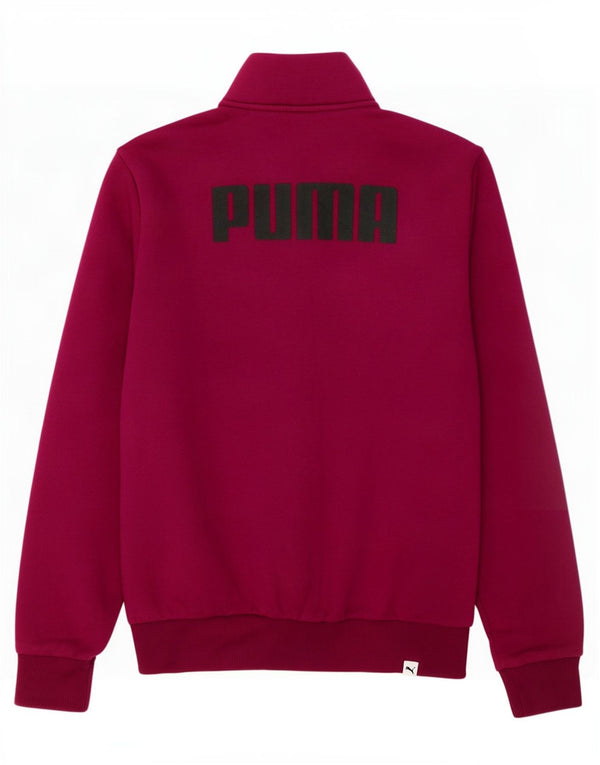Jachetă de top cu trening grafic Puma pentru femei UK 12 Bumbac Burgundy mediu