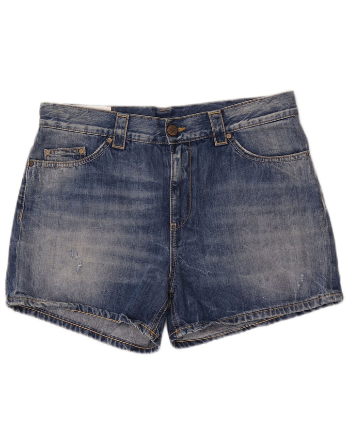 Pantaloni scurți Dondup pentru femei cu talie înaltă din denim W29, bumbac albastru mediu