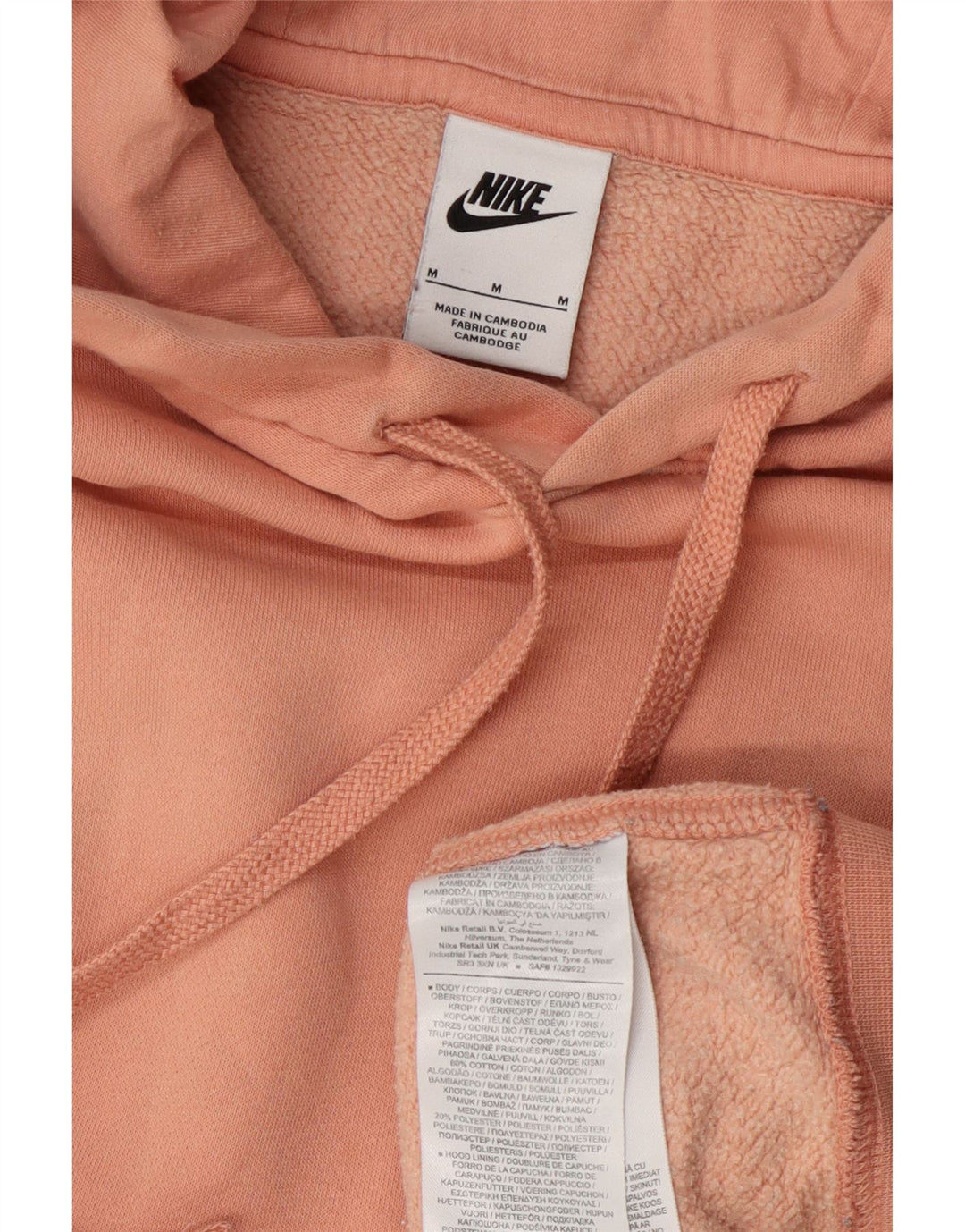 Pulover supradimensionat pentru femei Nike UK 14, bumbac roz mediu
