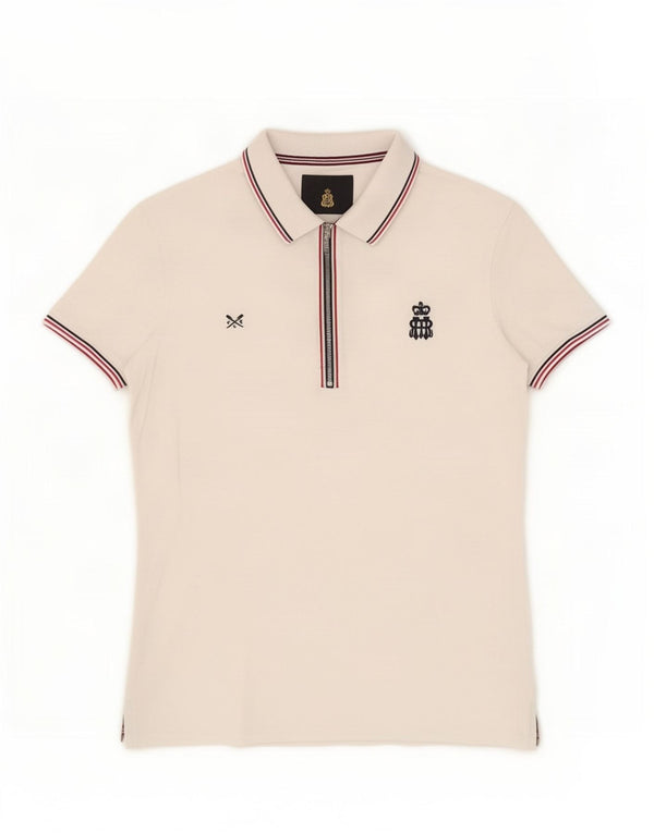 Crew Clothing Tricou polo pentru femei UK 12 Medium White Colorblock