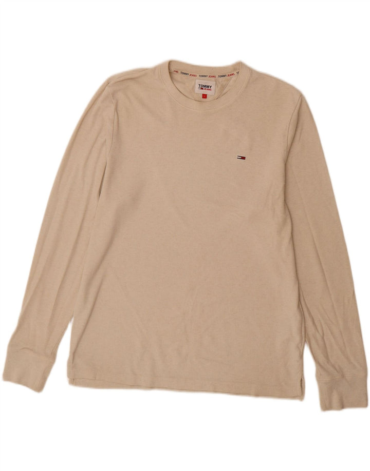 Top pentru bărbați Tommy Hilfiger cu mânecă lungă mare, bej, bumbac