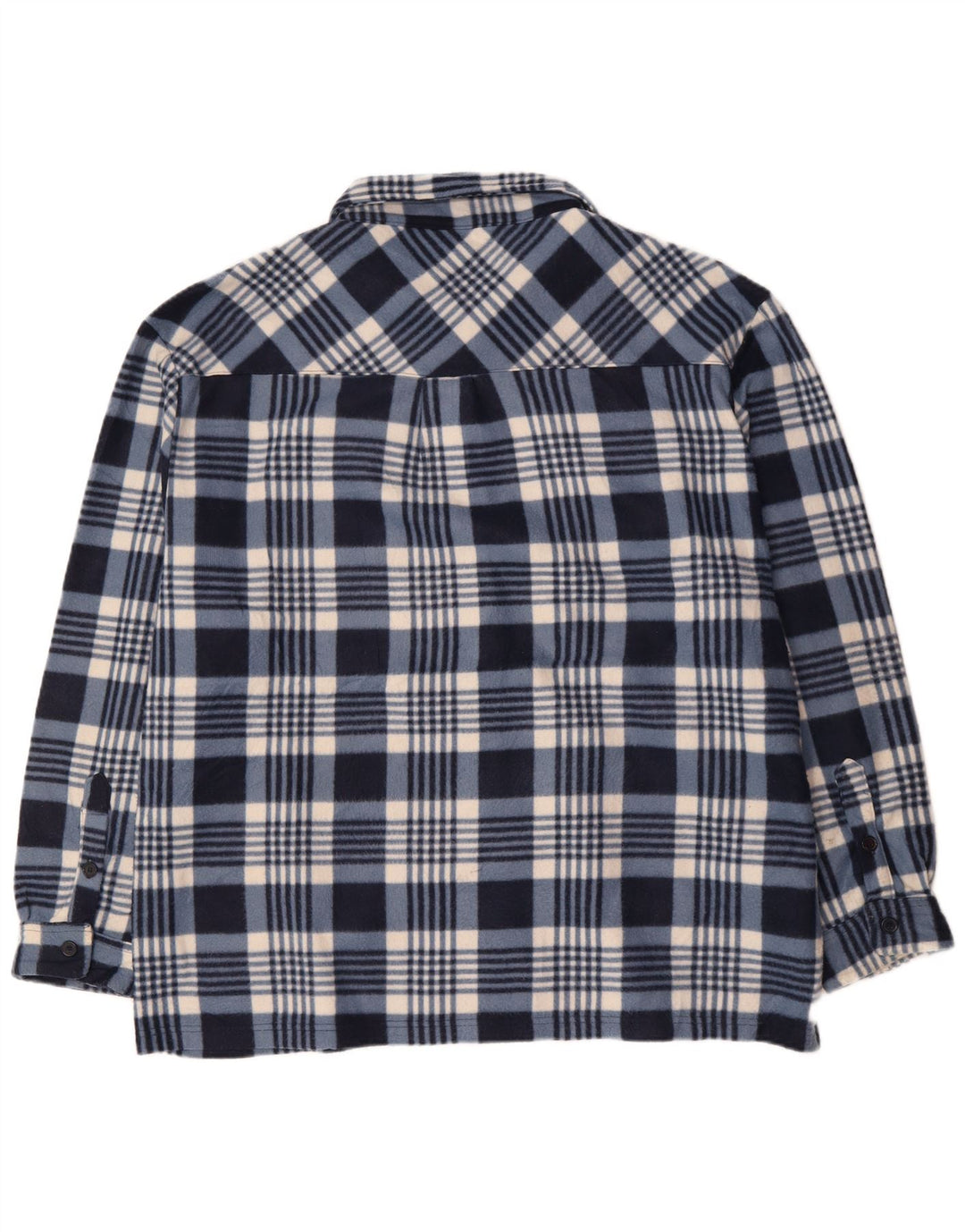 IDENTIC Mens Fleece Shirt 5XL Navy Blue Check Polyester