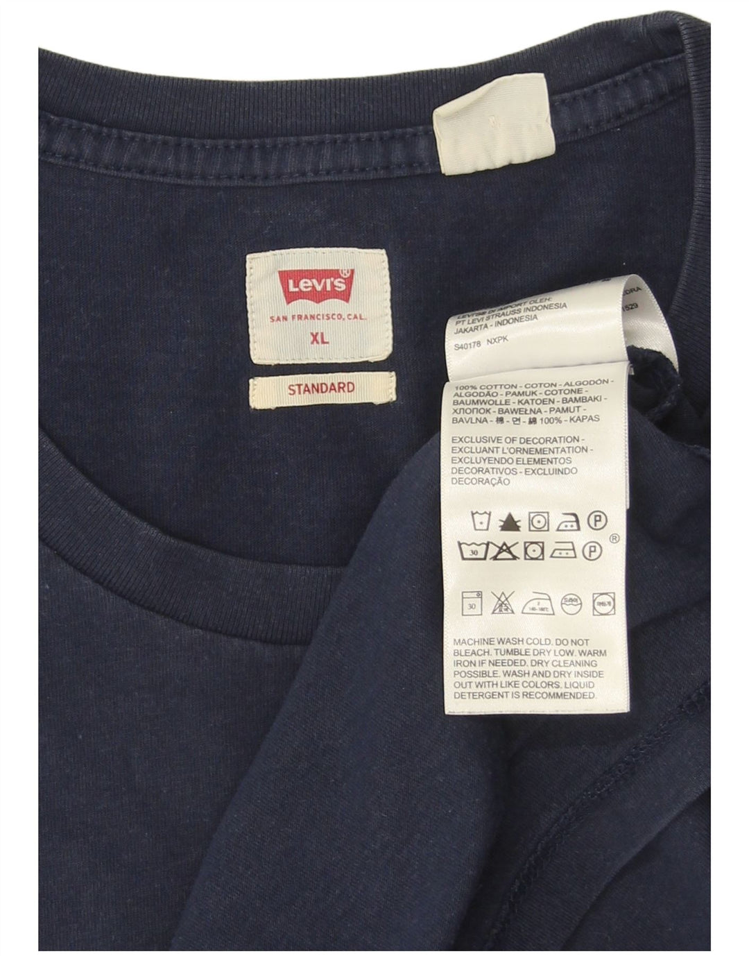 Tricou pentru bărbați Levi's Top XL Bumbac bleumarin