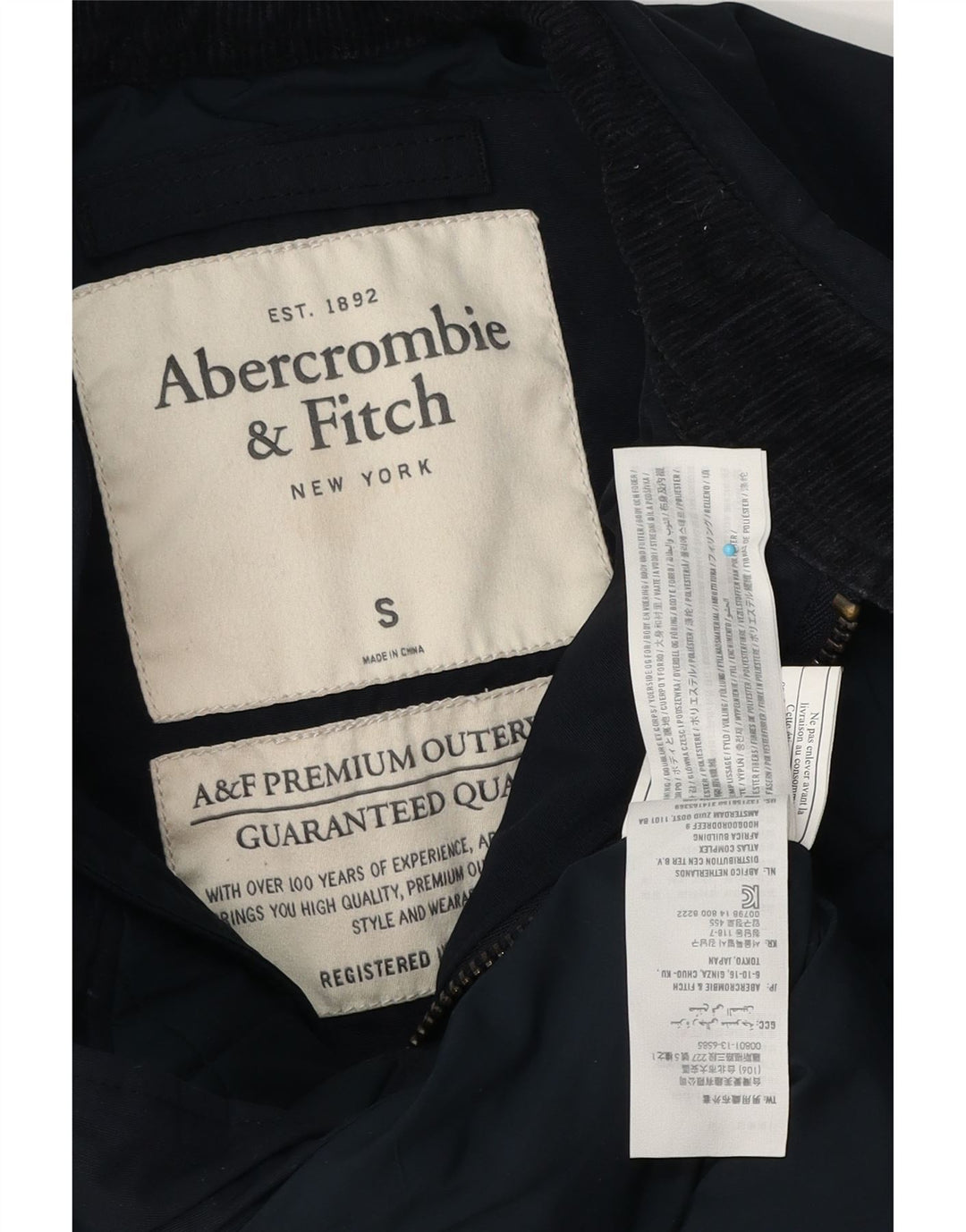Jachetă matlasată pentru bărbați Abercrombie & Fitch UK 36 Poliester bleumarin mic