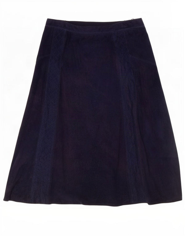 Fusta A-Line din piele intoarsa pentru femei Vintage Medium W30 Bleumarin