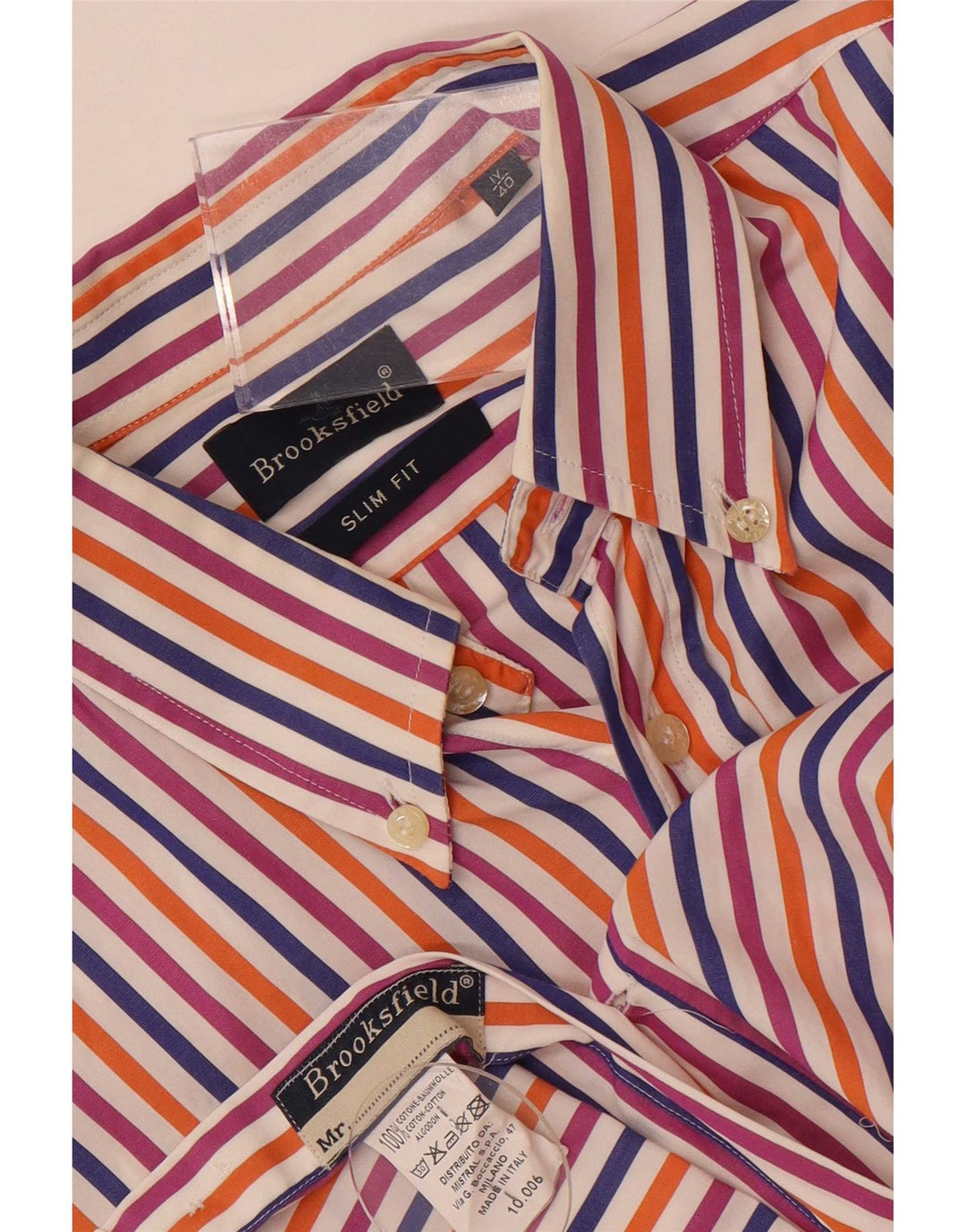 Cămașă pentru bărbați Brooksfield Slim Fit Mărimea 40 Bumbac cu dungi medii, multicolore