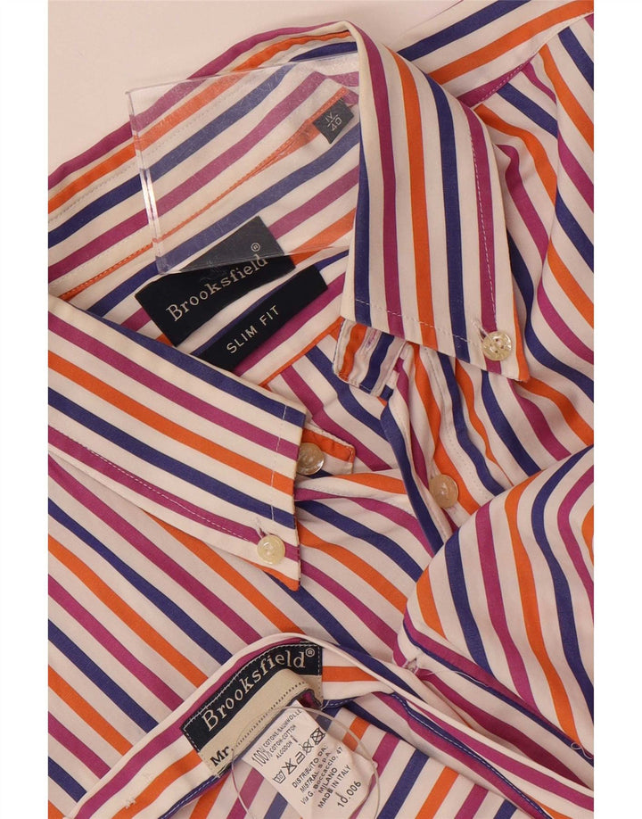 Cămașă pentru bărbați Brooksfield Slim Fit Mărimea 40 Bumbac cu dungi medii, multicolore