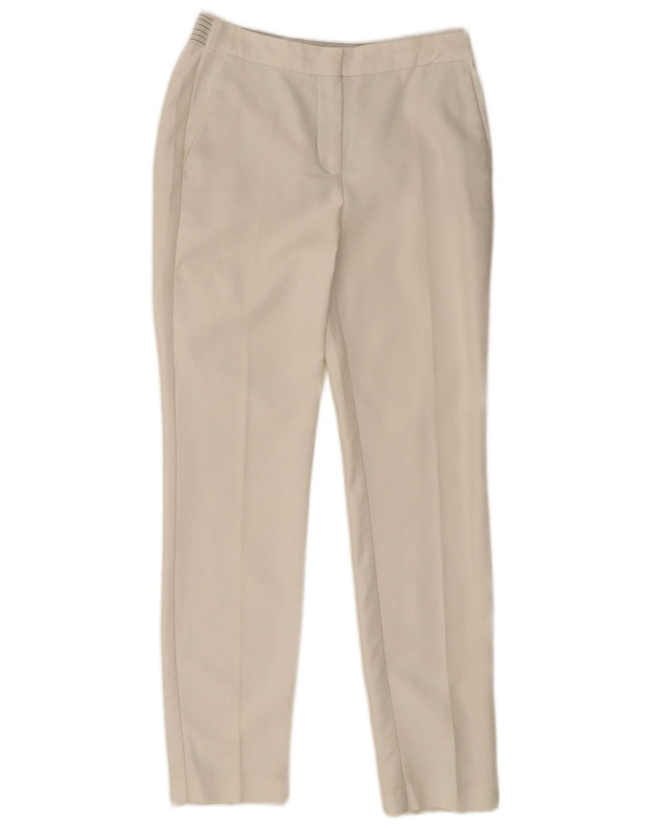 Pantaloni chino slim pentru femei ZARA Mici L26 L28 Poliester alb