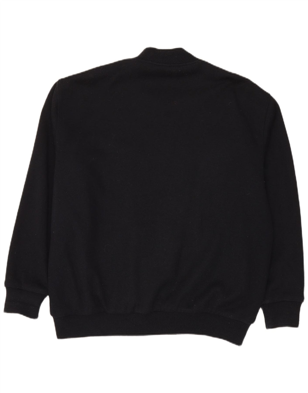 Jachetă Bomber Vintage pentru bărbați din tricot IT 56 2XL Lână neagră color bloc