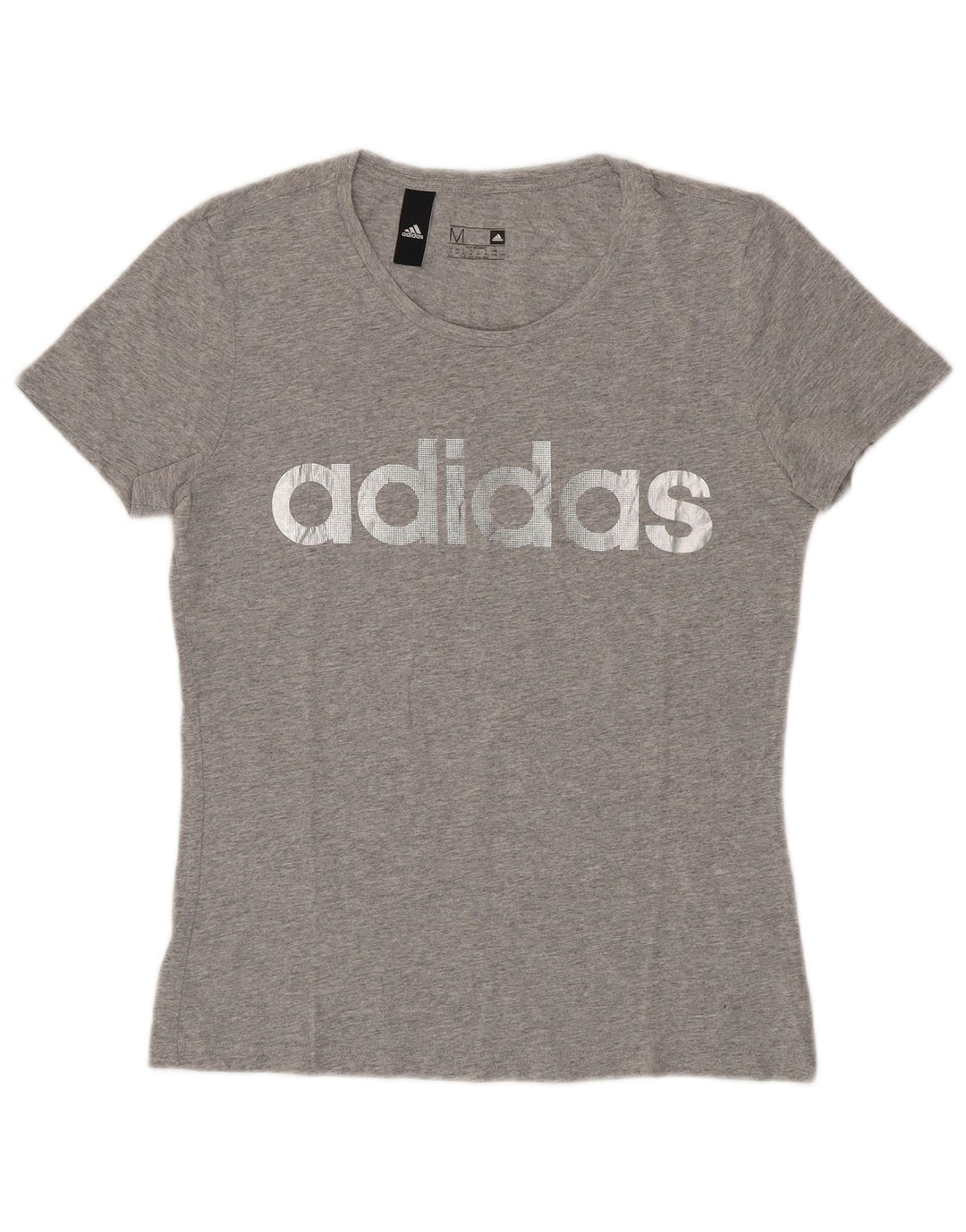 Tricou grafic ADIDAS pentru femei, Marea Britanie 12/14, bumbac gri mediu