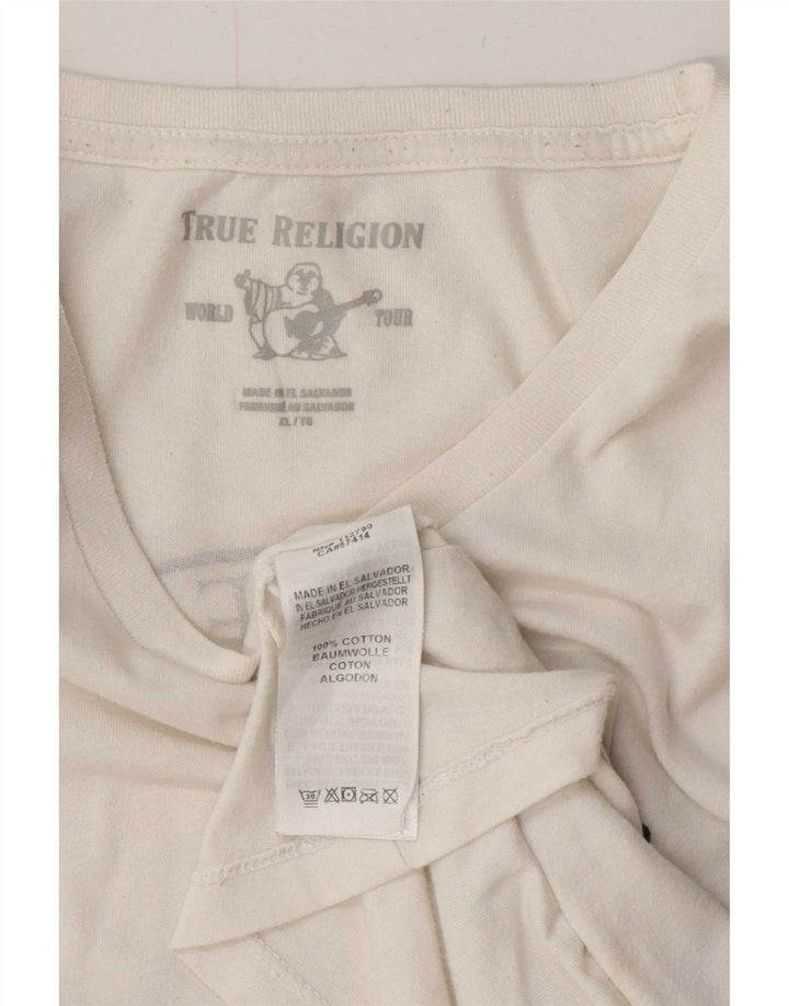 True Religion Tricou grafic pentru bărbați Top XL Bumbac alb