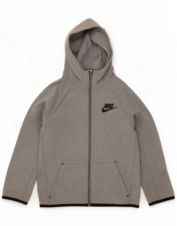 Pulover Nike pentru băieți, cu formă normală, cu fermoar, 10-11 ani, bumbac, gri mediu