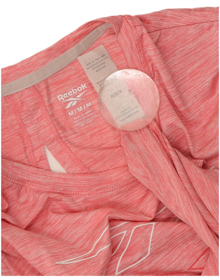Tricou grafic Reebok pentru femei Top UK 12 Medium Pink Flecked Polyester