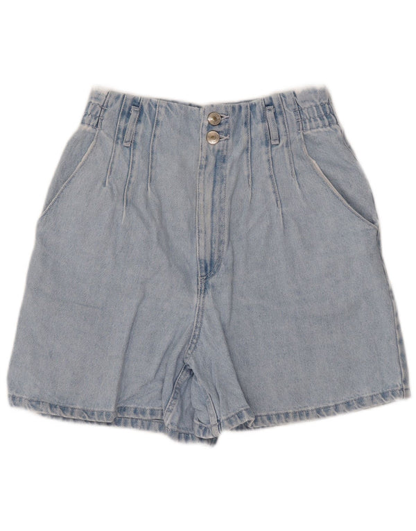 Pantaloni scurți din denim cu talie înaltă Zara pentru femei EU 38 Small W28 Bumbac albastru