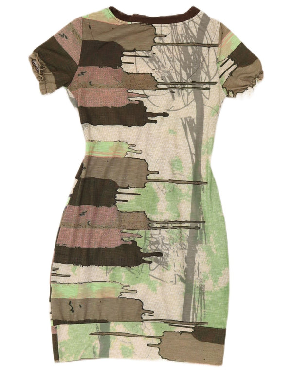 Desigual Womens Abstract Pattern Bubble Dress UK 8 Small Green Festival