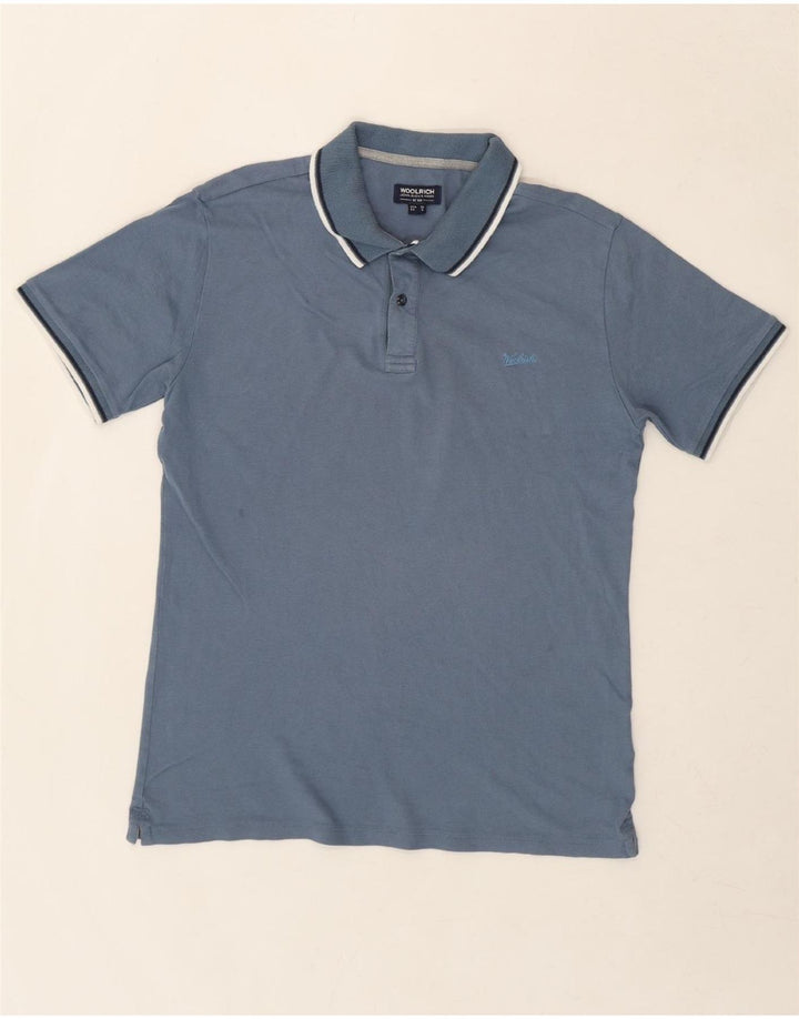 WOOLRICH Mens Polo Shirt Small Blue Cotton Vintage Woolrich and Second-Hand Woolrich from Messina Hembry 