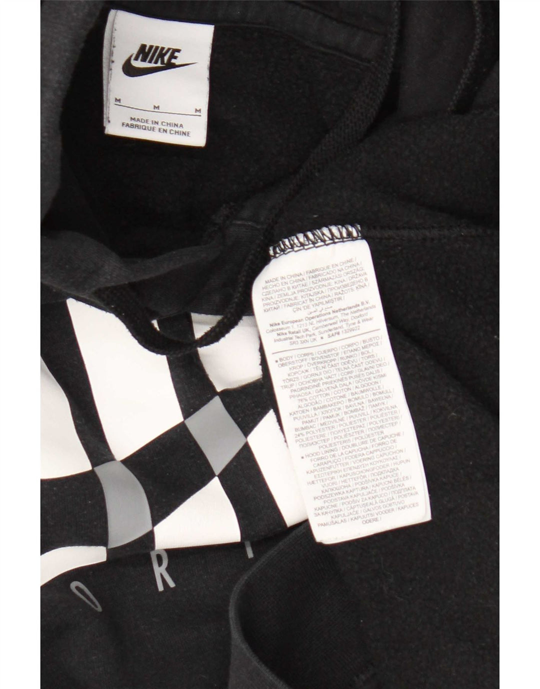 Pulover Nike Grafic pentru bărbați, bumbac mediu negru