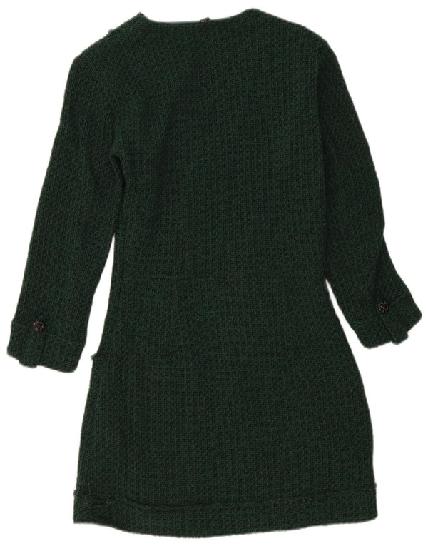 Zara Womens Trafaluc Double Breasted Sheath Dress UK 10 Small Green
