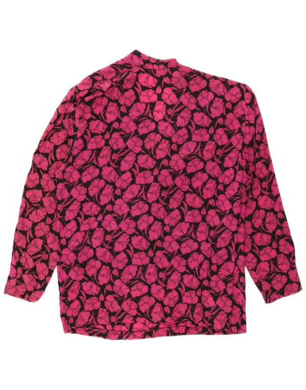 ELENA MIRO Bluză cu mânecă lungă pentru femei UK 18 XL Acetat floral roz