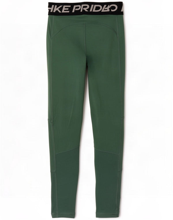 Nike Girls Dri Fit Graphic Leggings 10-11 Years Medium Green Colourblock