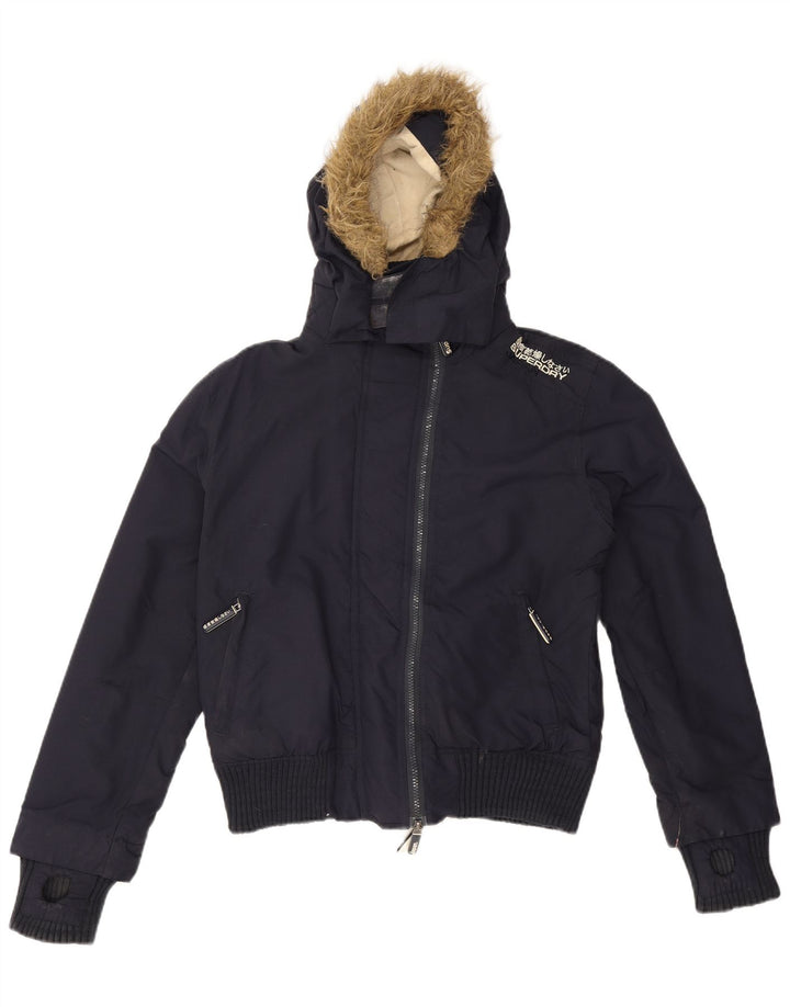 Jachetă Bomber Windbreaker Superdry pentru femei UK 14 Medium Bleumarin