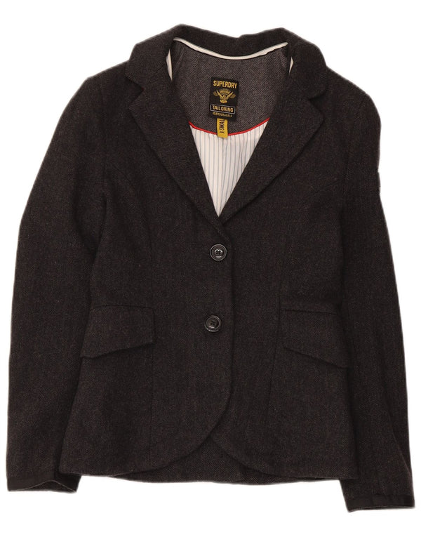 Jachetă Blazer pentru femei Superdry cu 2 nasturi UK 6 XS Lână gri