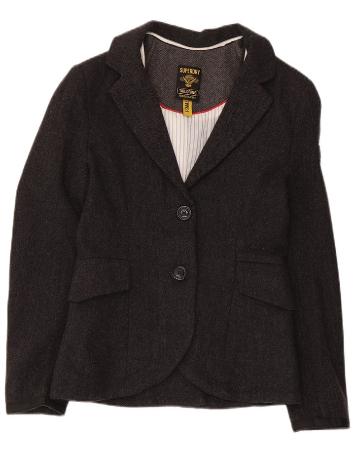 Jachetă Blazer pentru femei Superdry cu 2 nasturi UK 6 XS Lână gri